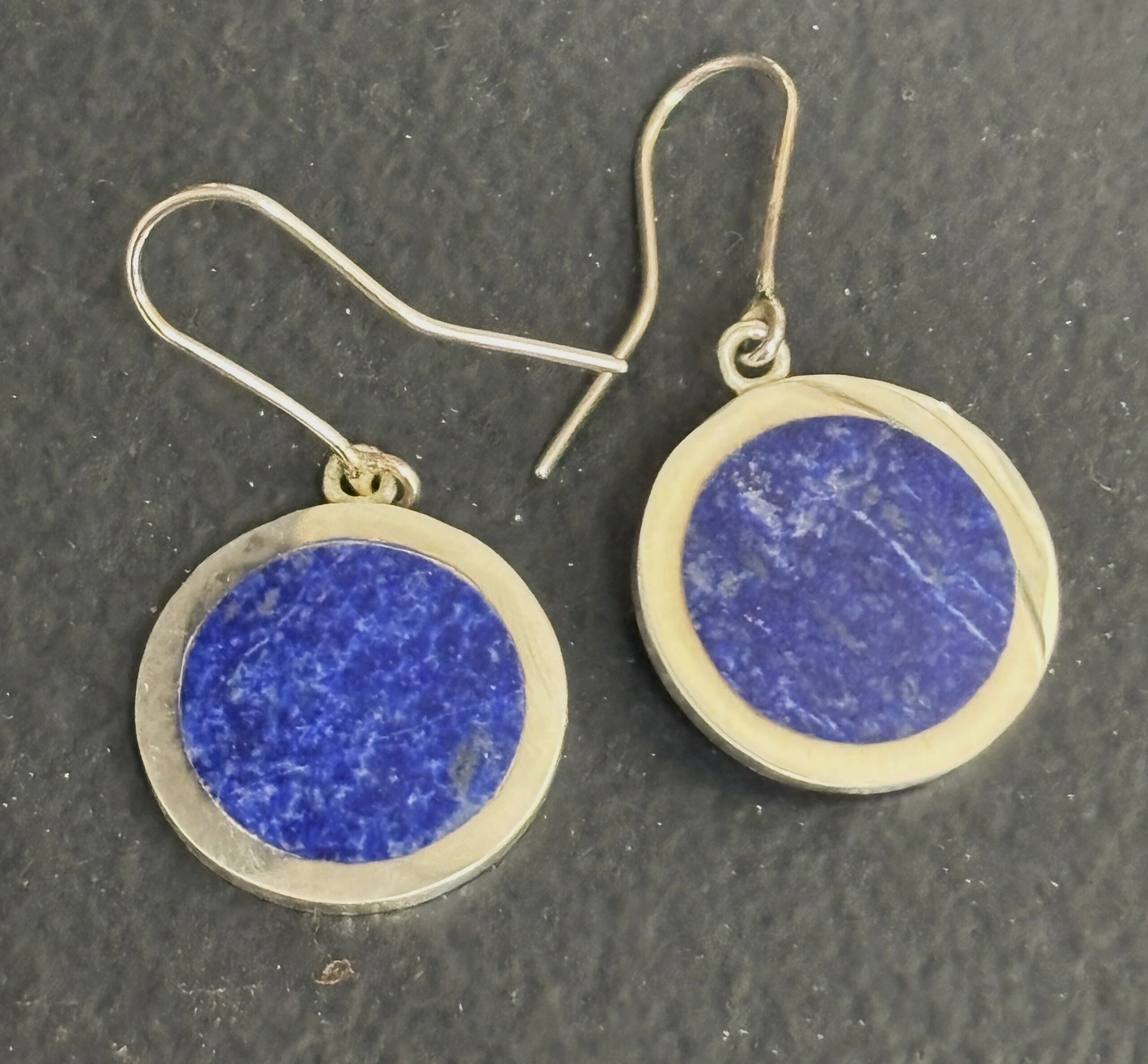 Disc Earrings Lapis