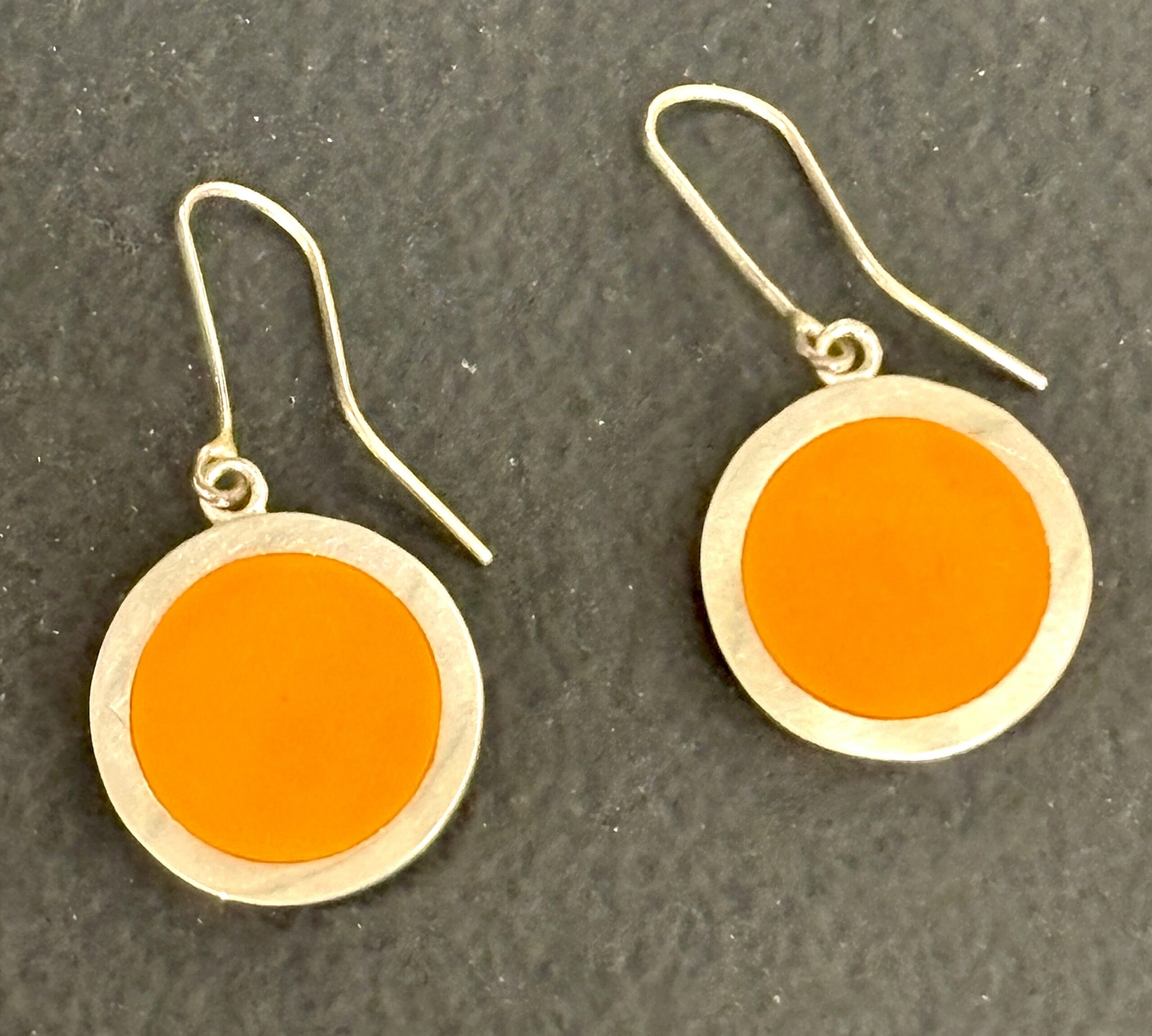 Disc Earrings Orange